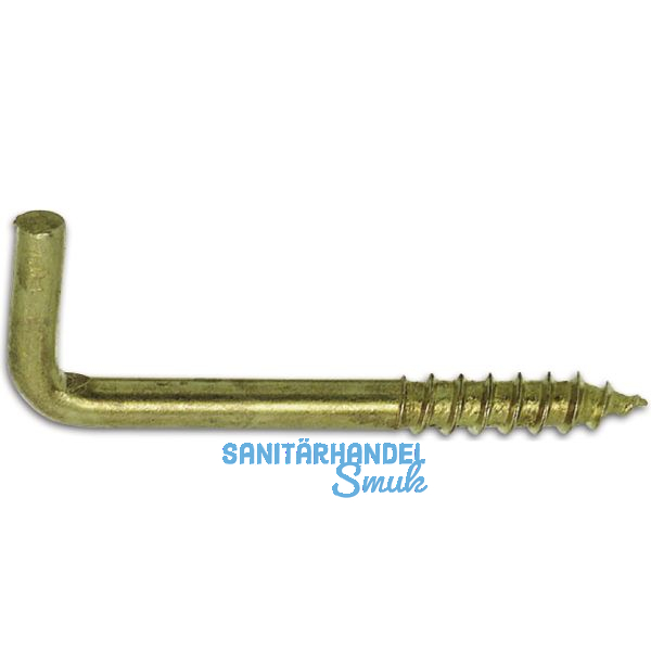 Schraubhaken mit Holzgewinde 4.0x60 Stahl vermessingt