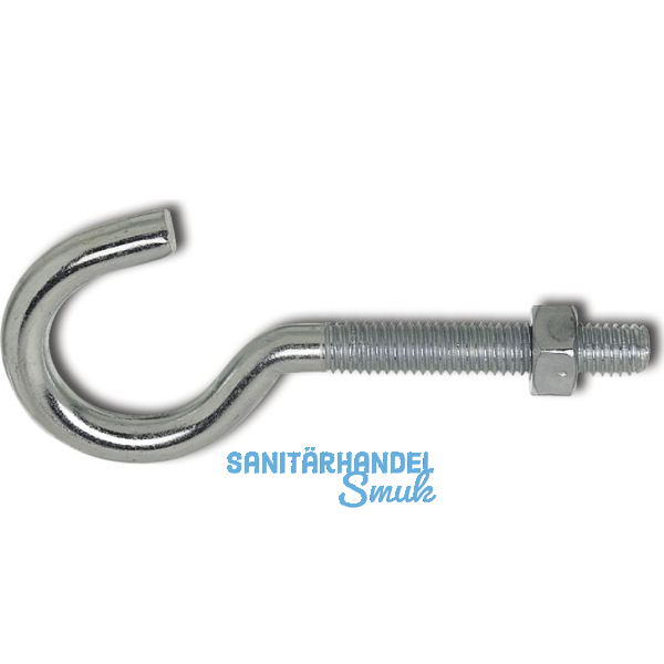 W�scheleinenhaken mit metrischem Gewinde M 8x90 verzinkt-blau mit Mutter