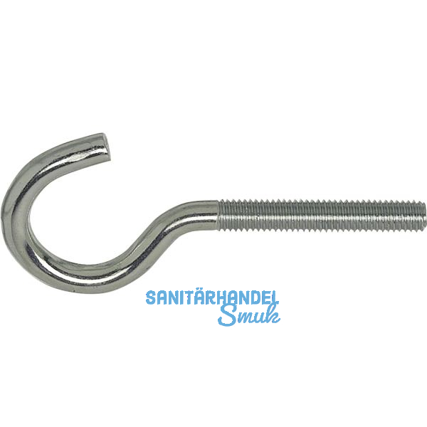 Schraubhaken mit metrischem Gewinde gebogen M 5x60 verzinkt-blau