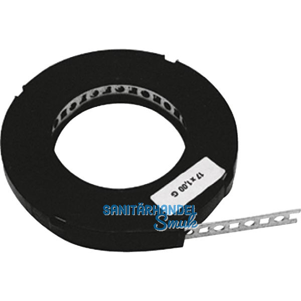 Lochbandeisen 25mm verzinkt 10 Meter auf einer Rolle in Plastikbox