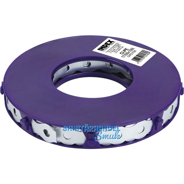 INDEX Rundes Lochbandeisen 12mm verzinkt 10 Meter auf einer Rolle in Plastikbox