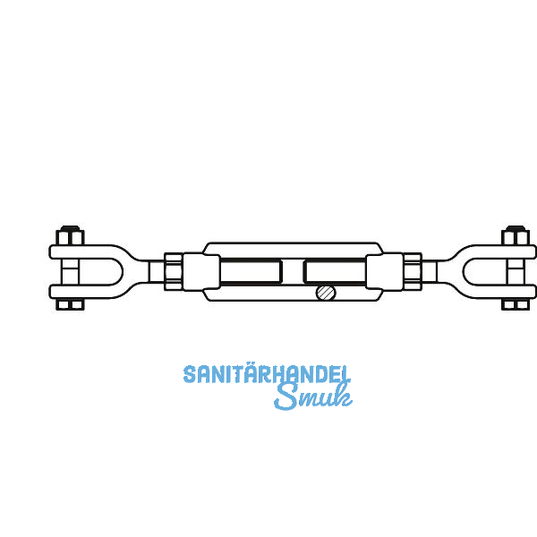 Spannschloss M12 verzinkt DIN 1480 mit 2 Gabeln