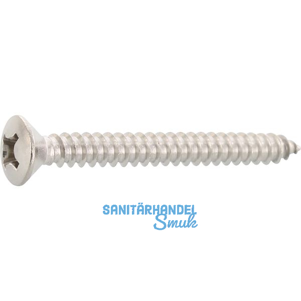 DIN7983C 5.5x 22 Phillips-KS Edelstahl A2 Linsensenkkopf-Blechschraube ~ISO7051