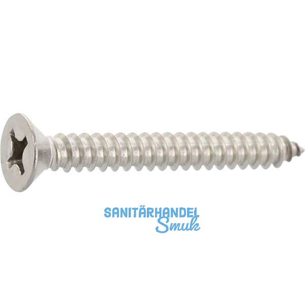 DIN7982C 4.2x 38 Phillips-KS Edelstahl A2 Senkkopf-Blechschraube ~ISO 7050