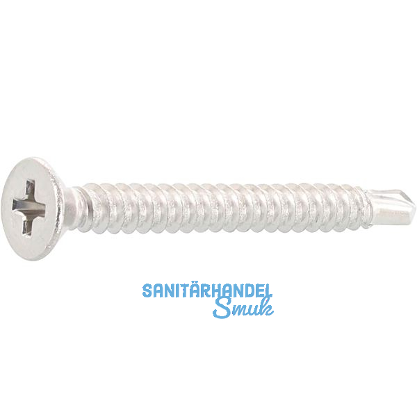 DIN7504O 4.2x 22 Phillips-KS Edelstahl A2 Senkkopf-Bohrschraube ~ISO15482