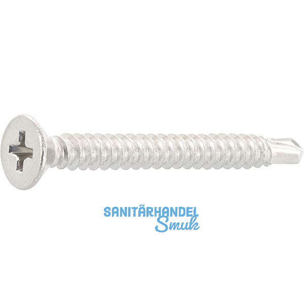 DIN7504O 4.8x 45 Phillips-KS Edelstahl A2 Senkkopf-Bohrschraube ~ISO15482