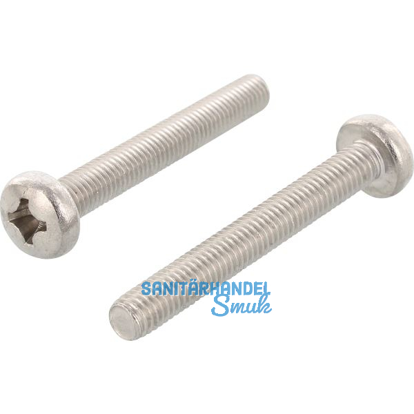 ISO7045 M 6x 16 Phillips Kreuzschlitz Edelstahl A4 Linsenschraube (DIN7985A)