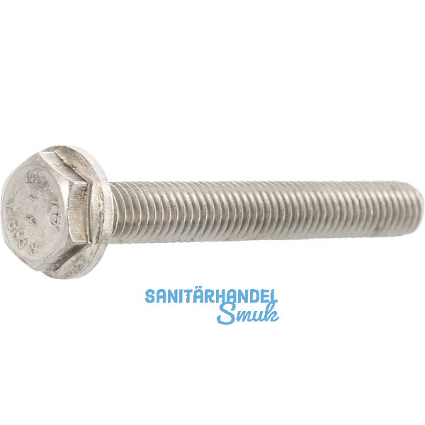 EN1665 M 8x 20 Edelstahl A2 Sechskantschraube mit Flansch (DIN6921)