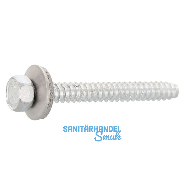 Fassadenschraube stumpf 6.3x 64 Edelstahl A2 Neoprensch. � 16 mm mit Zulassung