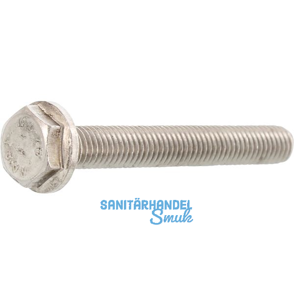 EN1665 M 6x 12 Edelstahl A2 Sechskantschraube mit Flansch (DIN6921)
