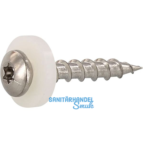 Fensterbankschraube 3.9x25 Torx 15 Edelstahl A2 mit Polyamid-Scheibe