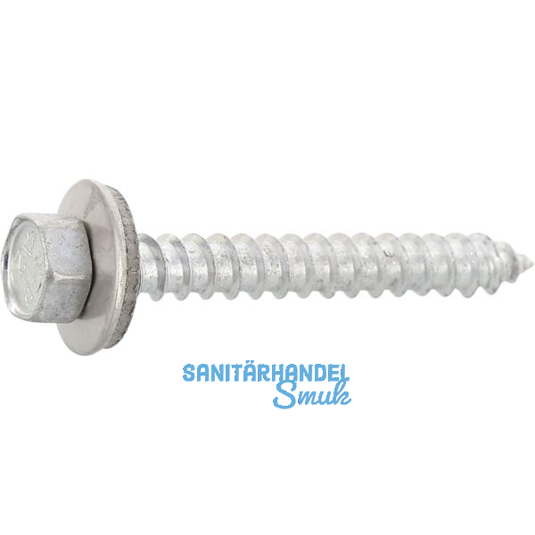 Fassadenbauschraube spitz 6.5x 45 Edelstahl A2 Neoprensch. � 16 mm mit Zulassung