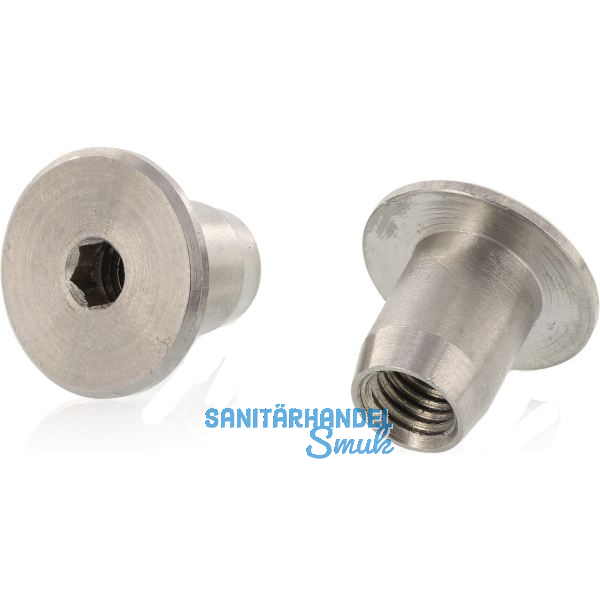 H�lsenmutter Flachkopf M 6x15 Edelstahl 1.4305