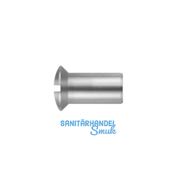 H�lsenmutter Linsensenkkopf M 4x 11 Messing vernickelt mit Schlitz