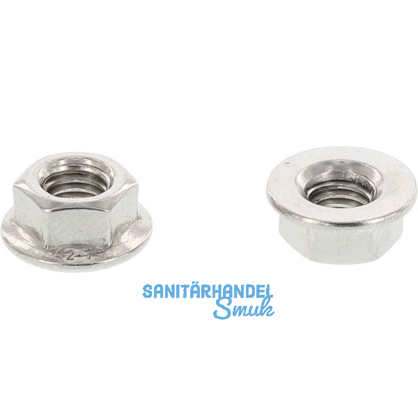DIN6923 M 4 Edelstahl A2 Sechskantmutter mit Flansch