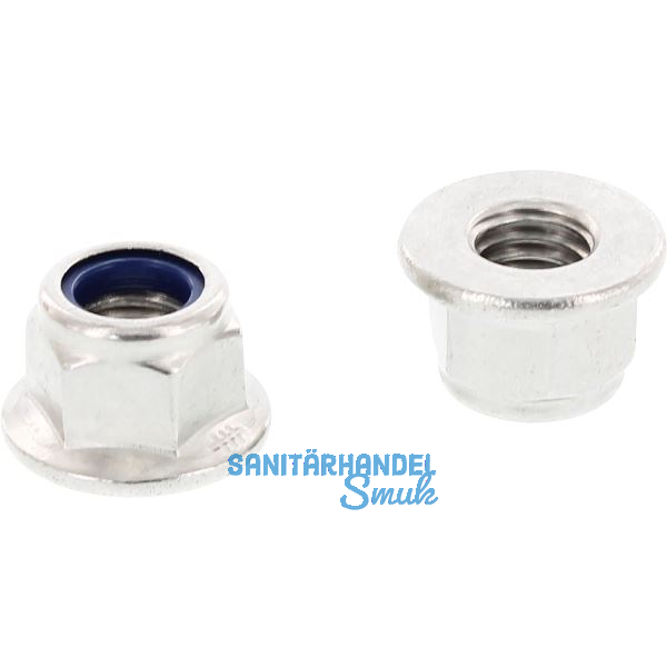 DIN6926 M12 Edelstahl A2 Sechskantmutter mit Flansch und Polyamideinlage