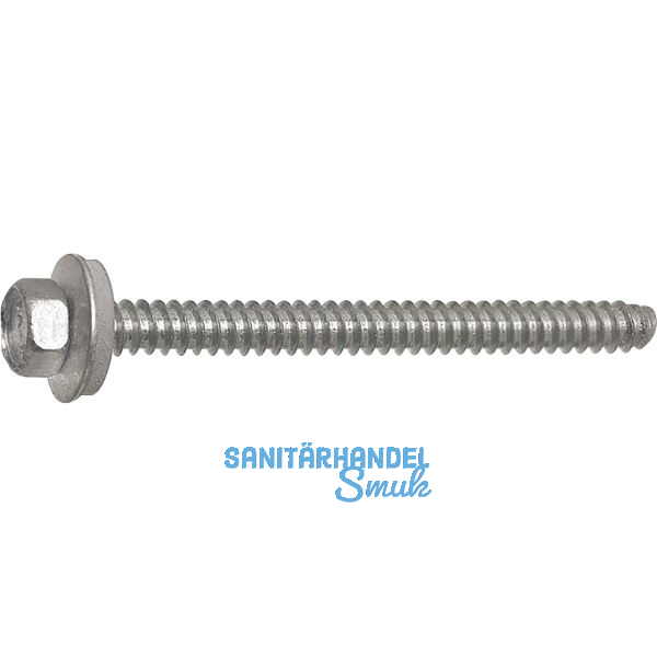 Fassadenbauschraube stumpf 6.3x 25 verzinkt mit Neoprendichtscheibe � 16 mm