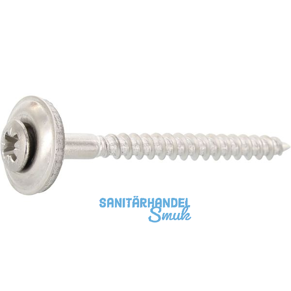 Spenglerschraube 4.5x 70 Pozidriv 2 Edelstahl A2 mit Dichtscheibe � 15mm vormont