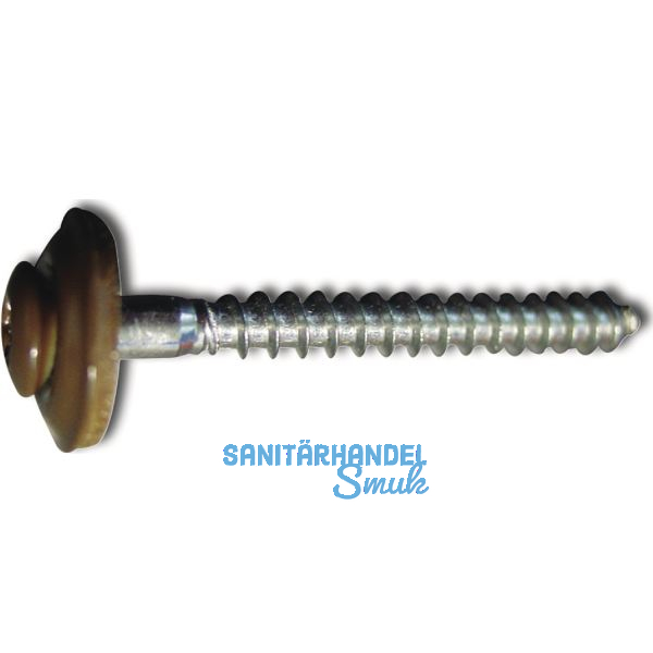Spenglerschraube 4.5x 25 TX20 Edelstahl A2 Kopf beschichtet RAL8014 sepiabraun