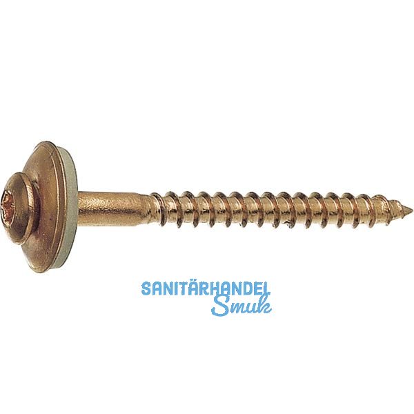 Spenglerschraube 4.5x 25 TX20 Edelstahl A2 verkupfert mit Dichtscheibe � 15mm