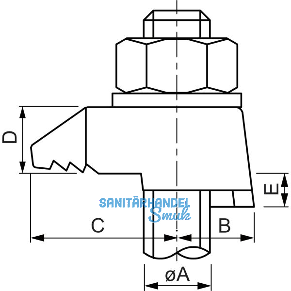 BEAM CLAMP BB2G16 Stahltr�gerklemme M16 Sphaeroguss feuerverzinkt mit Zulassung