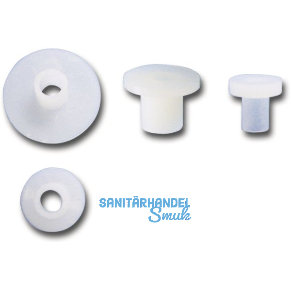 Isolierh�lse M 4x9.5 Polyamid natur f�r Beschl�gemontage auf Glas