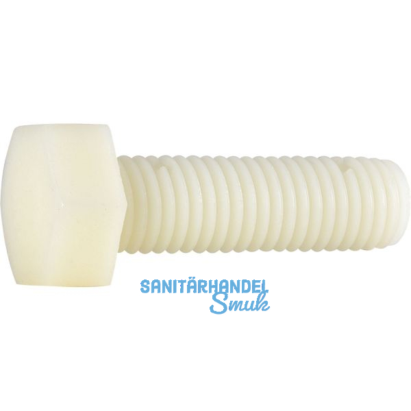 DIN34810 M 6x 20 PA 6.6 Polyamid natur Sechskantschraube (~DIN933)