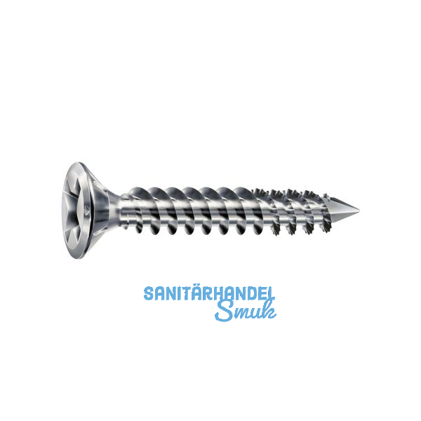 SPAX-FEX CUT Beschlagschraube 4.0x38 PH 2 Kopf 7 mm Stahl silber PVC-Holzprofile