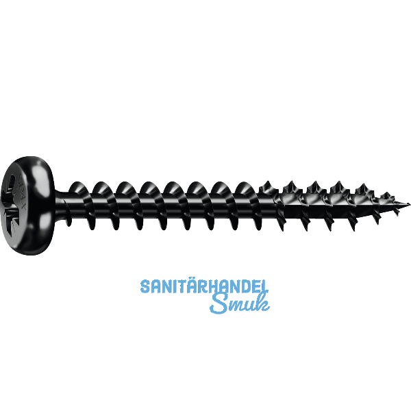 SPAX Halbrundkopf 4.0x 20 Vollgewinde Pozidriv 2 verzinkt schwarz mit Bewertung