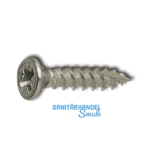 Spanplattenschraube Senkkopf 4.0x 20 Vollgewinde Doppelganggewinde verzinkt-blau