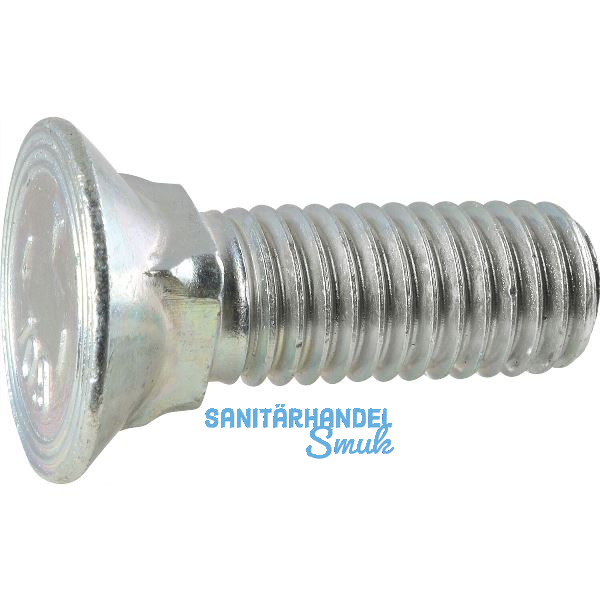 Pflugschrauben mit Vierkantansatz DIN608 10.9 M10x35 - Stahl Fe Zn15/Cn/T0