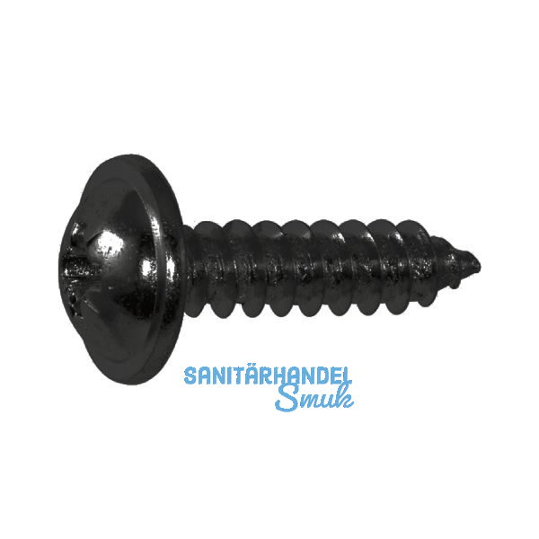 DIN968C 3.9x9.5 Phillips Kreuzschlitz verzinkt schwarz Blechschraube mit Bund
