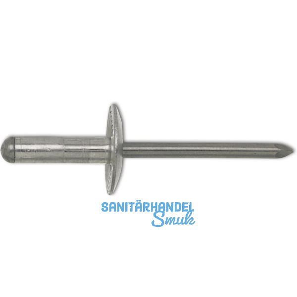 Mehrbereichsniete Gro�flachkopf 4.8x16.9 Kopf 16 mm Aluminium mit Edelstahldorn
