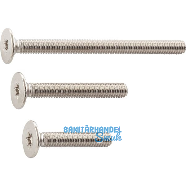 Griffschraube M 4x22 mm, Flach-Senkkopf mit TX 20, Stahl vernickelt