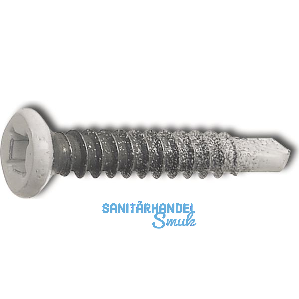 SFS-SR2 Armierungsschraube 4.2x25 PH 2 verzinkt Kopf nach RAL9016 wei� besch.