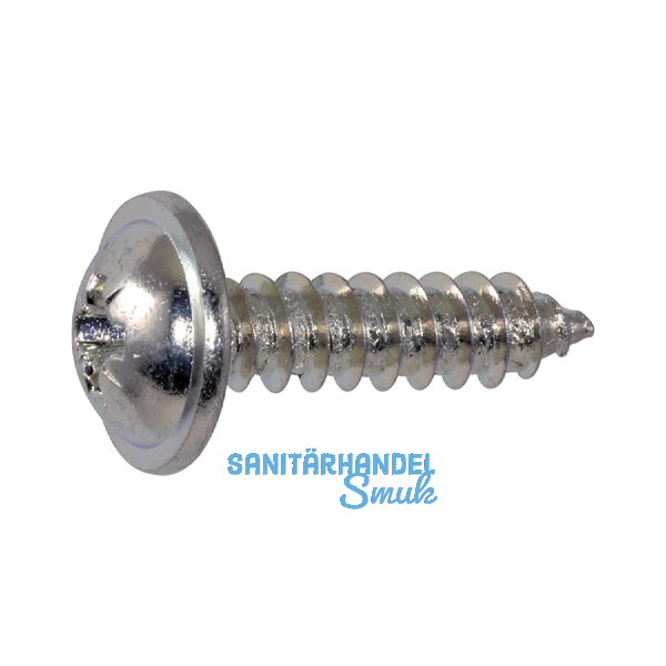 DIN968C 4.2x 13 Phillips Kreuzschlitz verzinkt Blechschraube mit Bund