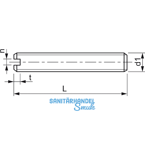 ISO4766 M 4x 6 Polyamid natur Gewindestift Schlitz, Kegelkuppe (DIN551)