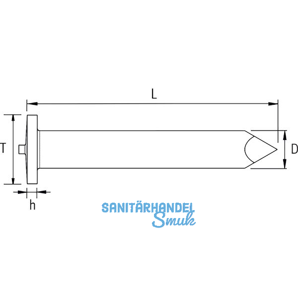Isolierstift 3x100 Edelstahl 1.4301/1Spitze
