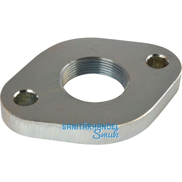 DIN2558 1 1/2" Gewindeflansch glatt, oval, galv. verzinkt