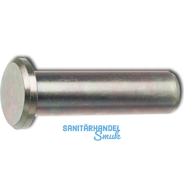 DIN1436 20x75x68.5 H11 verzinkt Bolzen mit grossem Kopf und Splintloch