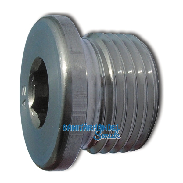 DIN908 G 1/2" Edelstahl A2 Verschlussschraube zylindrisches Gasgewinde