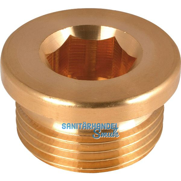 DIN908 G 1" Messing blank Verschlussschraube zylindrisches Rohrgewinde