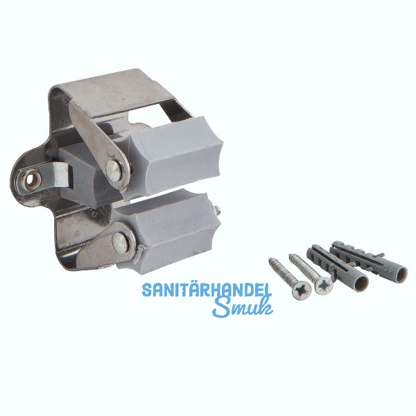 Ger�tehalter verzinkt mit Gummirolle, lose PE grau