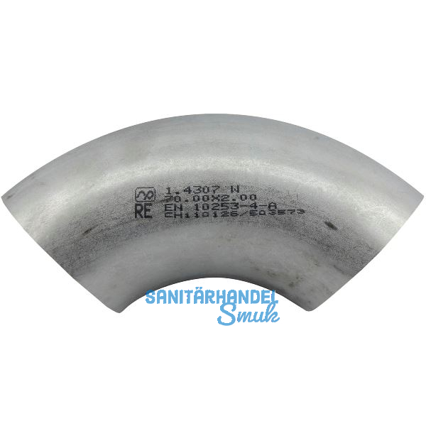 Edelstahl - Rohrbogen 1.4301 (1.4307) geschwei�t, 30/2 mm 90 Grad