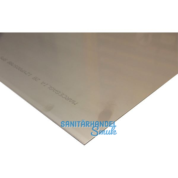 Edelstahl - Blech 1.4301 IIIC, ungeschliffen 2500/1250/3 mm
