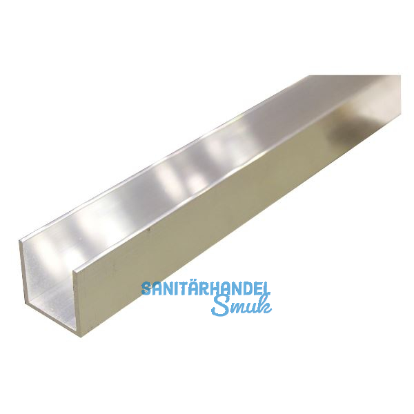 Aluminium U-Profil AlMgSi0,5 (6060) T66 (F22), ungleichschenkelig 20/30/20/2 mm