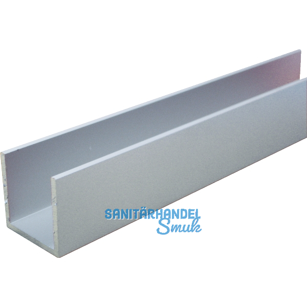 Aluminium U-Profil Edelstahloptik A1/C31 ungleichschenkelig 20/15/20/1,5 mm