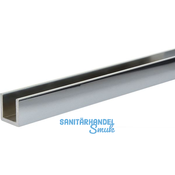 Aluminium U-Profil AlMgSi0,5 Glanzchrom poliert, Ungleichschenkel 40/20/40/2 mm