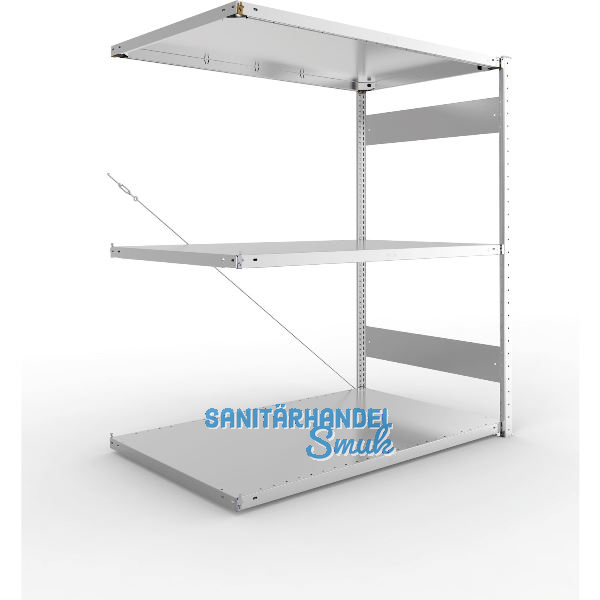 META Steck-Anbauregal 1500 x 1300 x 800 mm 3 Fachb�den 230 kg