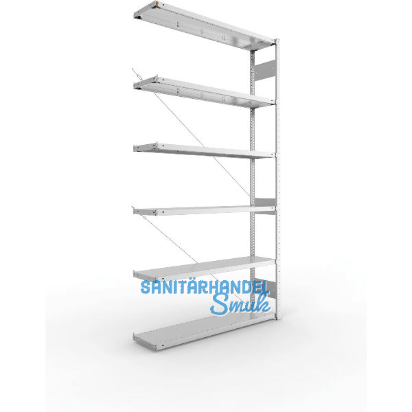 META Steck-Anbauregal 2500 x 1300 x 300 mm 6 Fachb�den 230 kg